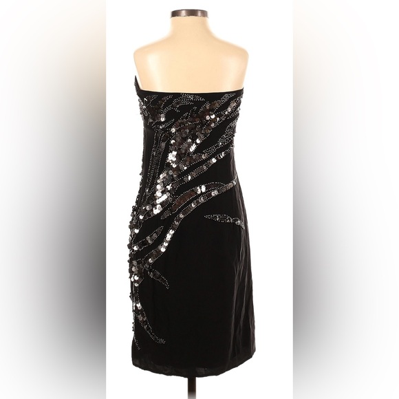 NWT Sheri Bodell silk sequined strapless dress - Picture 2 of 10